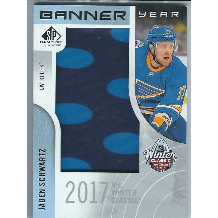 2017-18 SPGU SP Game Used Jaden Schwartz Winter Classic Banner Year Materials STL