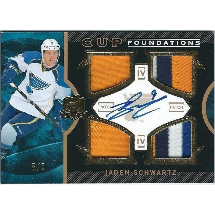 2012-13 The Cup Jaden Schwartz Foundations RPA Rookie Patch Autograph 5/5 STL