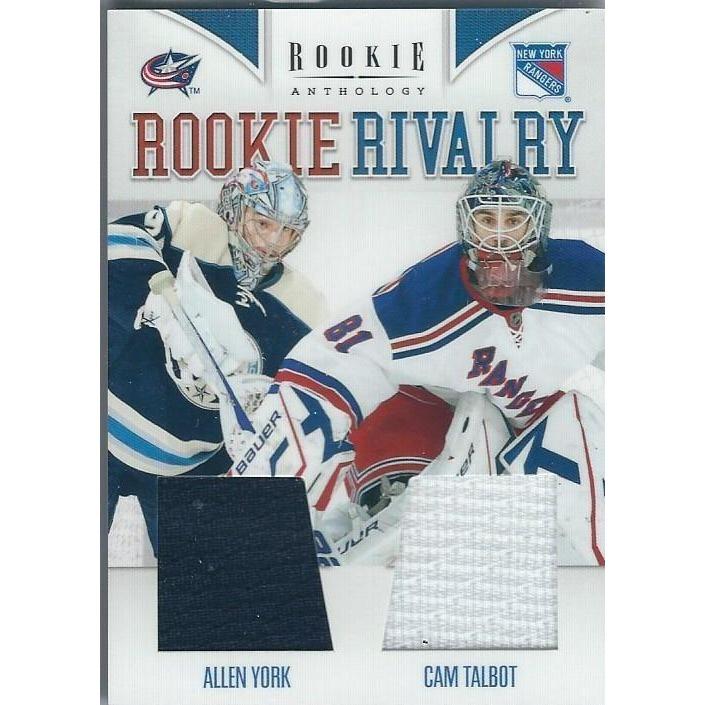 2011-12 Panini Rookie Anthology Allen York Cam Talbot Rookie Rivalry Jerseys BB NYR
