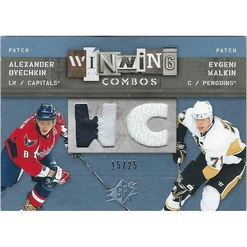 2009-10 Upper Deck SPx Alexander Ovechkin / Evgeni Malkin Winning Combos Spectrum Patches /25 WSH PIT