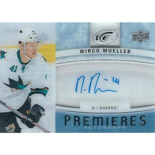 2014-15 Upper Deck Ice Mirco Mueller Premieres Rookie Autograph BB SJS