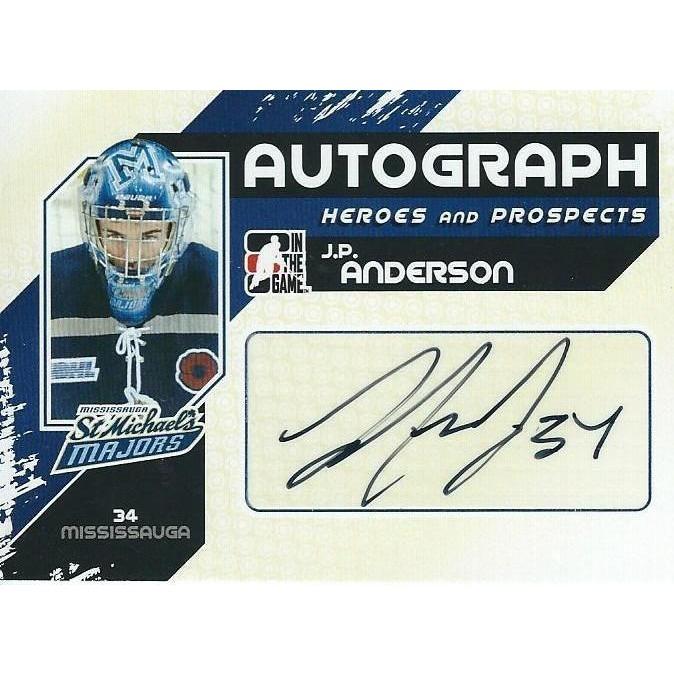 2010-11 ITG Heroes and Prospects J.P. Anderson Autograph BB SJS