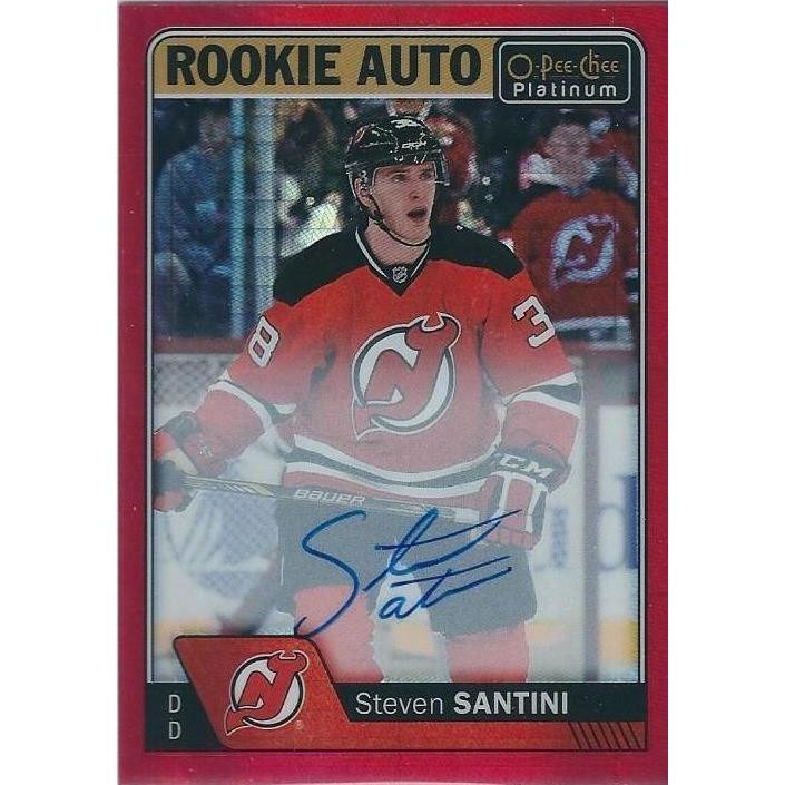 2016-17 OPC O-Pee-Chee Platinum Steven Santini Rookie Autograph Red Prism /50 NJD