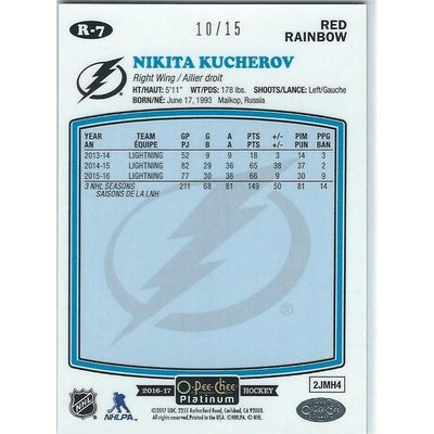 2016-17 OPC O-Pee-Chee Platinum Nikita Kucherov Red Rainbow Retro /15 TBL