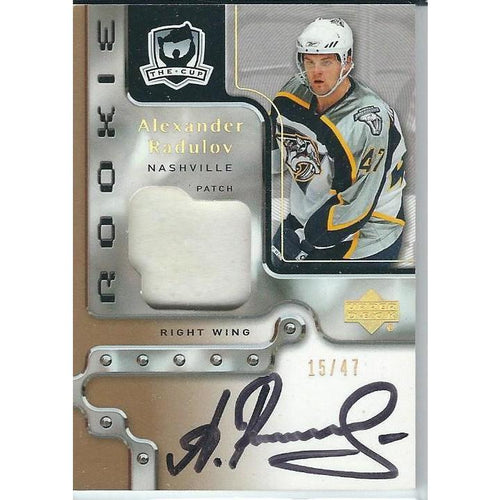 2006-07 Upper Deck The Cup Alexander Radulov Gold Rainbow Rookie Patch Autograph RPA /47 NSH