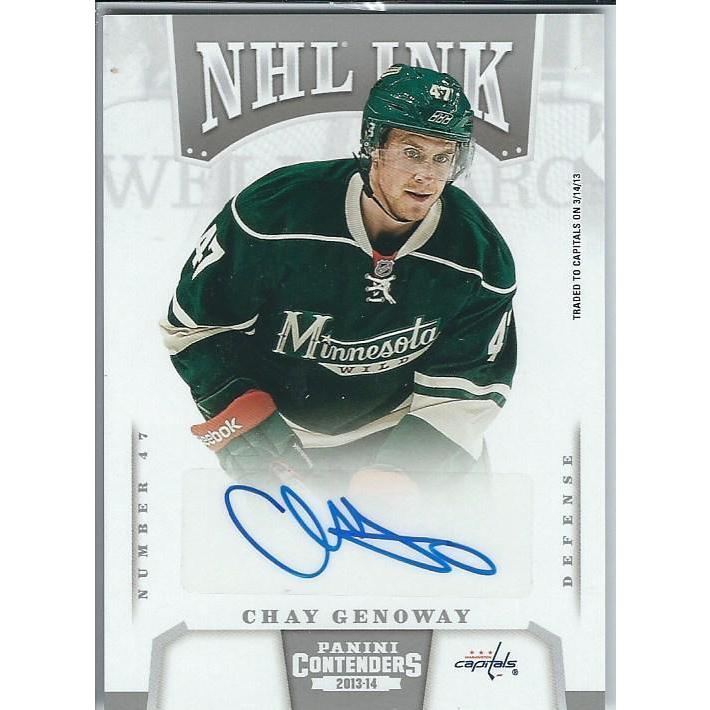 2013-14 Panini Contenders Chay Genoway NHL Ink Autograph BB MIN