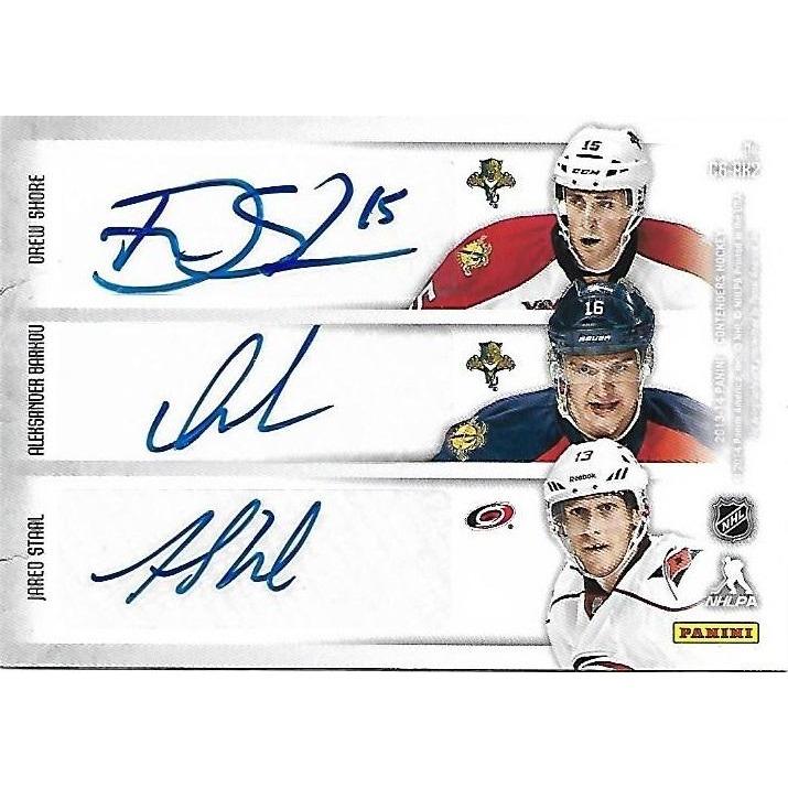 2013-14 Panini Contenders Tyler Johnson Ondrej Palat Elias Lindholm Drew Shore Aleksander Barkov Jared Staal Sixes Autograph Rookies