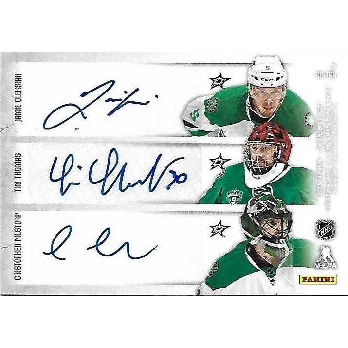 2018-19 Panini Contenders Tyler Seguin Jamie Benn Kevin Connauton Jamie Oleksiak Tim Thomas Christopher Nilstorp Sixes Autograph DAL