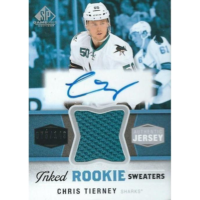 2014-15 SPGU SP Game Used Chris Tierney Inked Rookie Sweaters Jersey Autograph /149 BB SJS