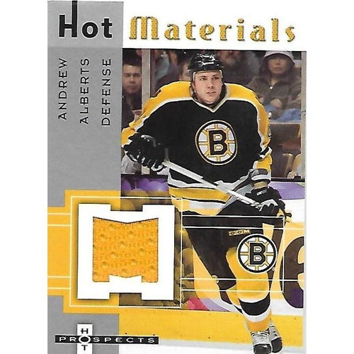 2005-06 Fleer Hot Prospects Andrew Alberts Hot Materials Jersey BB BOS