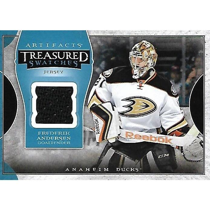 2015-16 Artifacts Frederik Andersen Treasured Swatches Jersey BB ANA