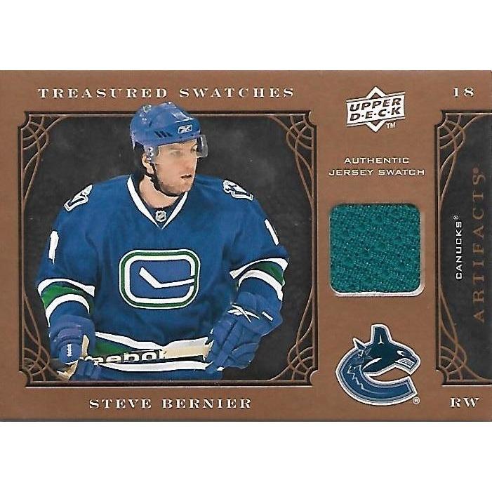 2009-10 Upper Deck Artifacts Steve Bernier Treasured Swatches Jersey BB VAN