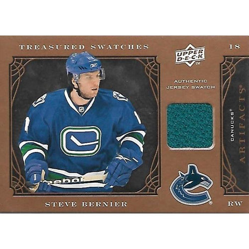 2009-10 Upper Deck Artifacts Steve Bernier Treasured Swatches Jersey BB VAN