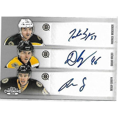 2013-14 Panini Contenders Patrice Bergeron David Krejci Reilly Smith Jarome Iginla Ryan Spooner Carl Soderberg Sixes Autograph BOS