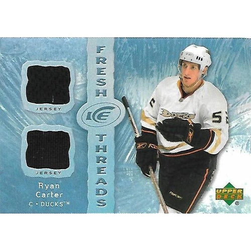 2007-08 Upper Deck Ice Ryan Carter Fresh Threads Jersey BB ANA