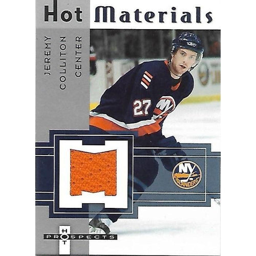 2005-06 Fleer Hot Prospects Jeremy Colliton Hot Materials Jersey BB NYI