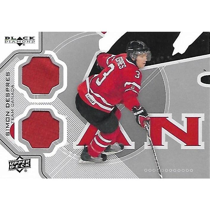 2012-13 Upper Deck Black Diamond Simon Despres Jersey Team Canada BB PIT