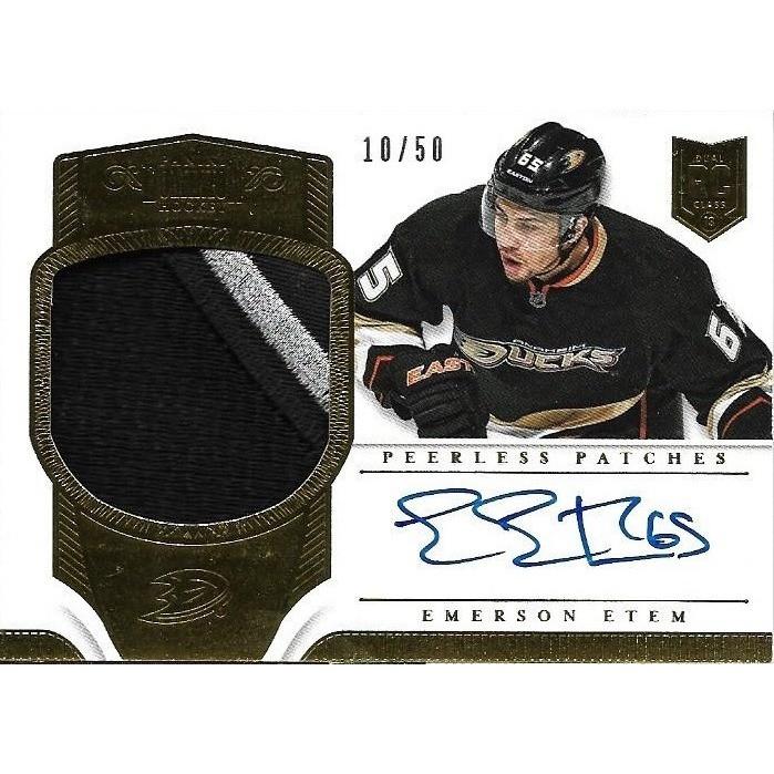 2013-14 Panini Dominion Emerson Etem Peerless Patches RPA Autograph Rookie /50 ANA