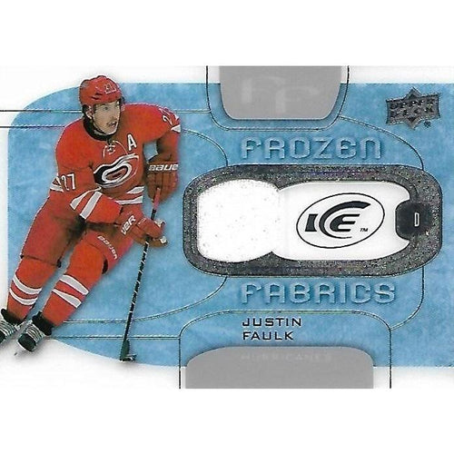 2015-16 Upper Deck Ice Justin Faulk Frozen Fabrics Jersey BB CAR