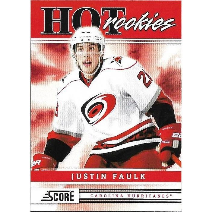 2011-12 Panini Score Justin Faulk Hot Rookies SP CAR