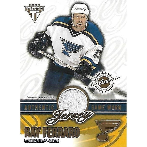 2002-03 Pacific Private Stock Titanium Ray Ferraro Jersey /1288 BB STL