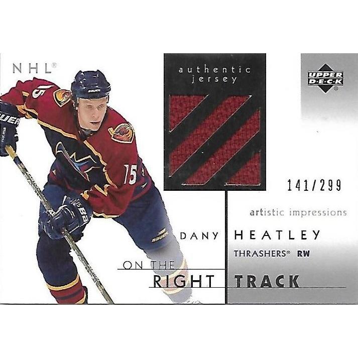 2002-03 Upper Deck Artistic Impressions Dany Heatley On the Right Track Jersey /299 BB MIN