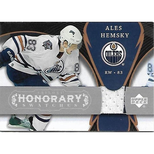 2007-08 Upper Deck Trilogy Ales Hemsky Honorary Swatches Jersey BB EDM