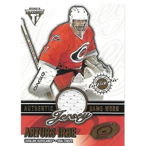 2002-03 Pacific Private Stock Titanium Arturs Irbe Jersey /829 BB CAR
