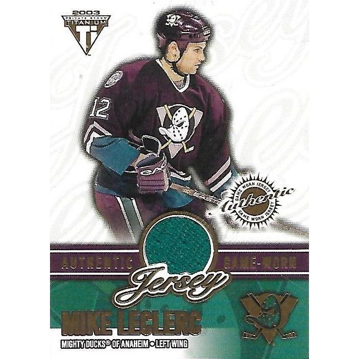 2002-03 Pacific Private Stock Titanium Mike Leclerc Jersey /376 BB ANA
