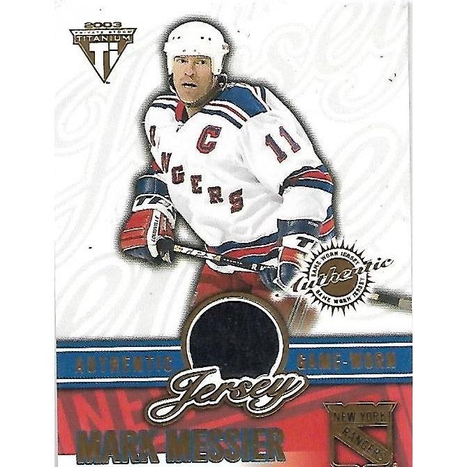 2002-03 Pacific Private Stock Titanium Mark Messier Jersey NYR