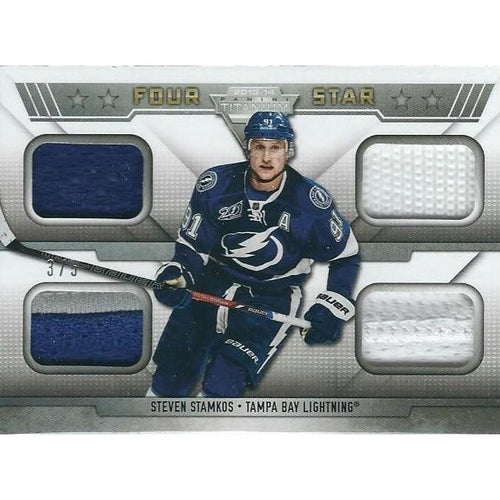 2013-14 Panini Titanium Steven Stamkos Four Star Memorabilia Jersey Patch Fight Strap 3/5 TBL