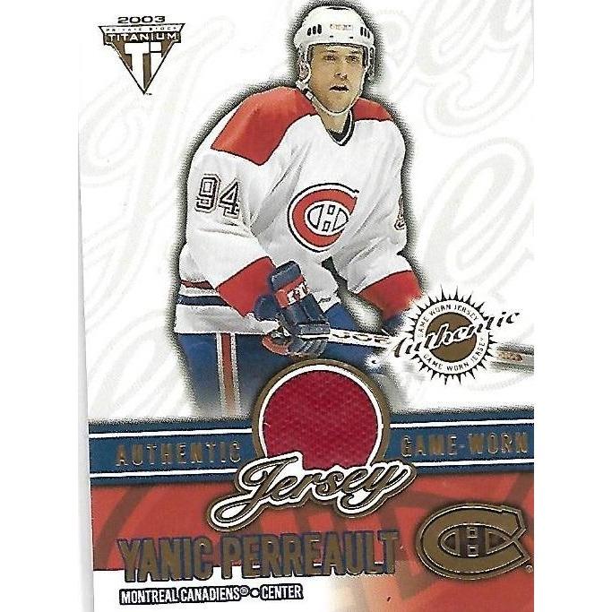 2002-03 Pacific Private Stock Titanium Yanic Perreault Jersey /1285 BB MTL