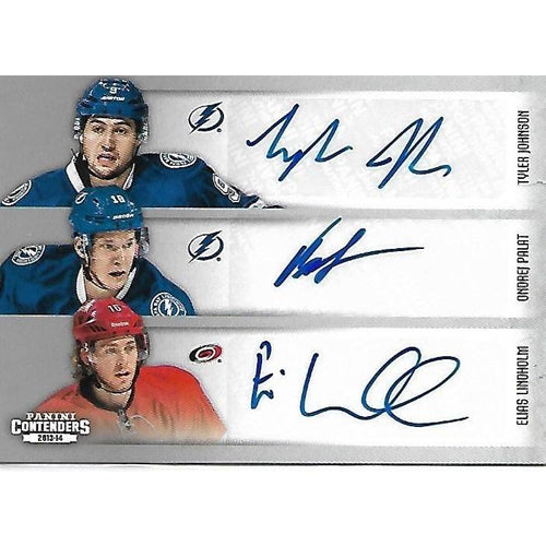 2013-14 Panini Contenders Tyler Johnson Ondrej Palat Elias Lindholm Drew Shore Aleksander Barkov Jared Staal Sixes Autograph Rookies