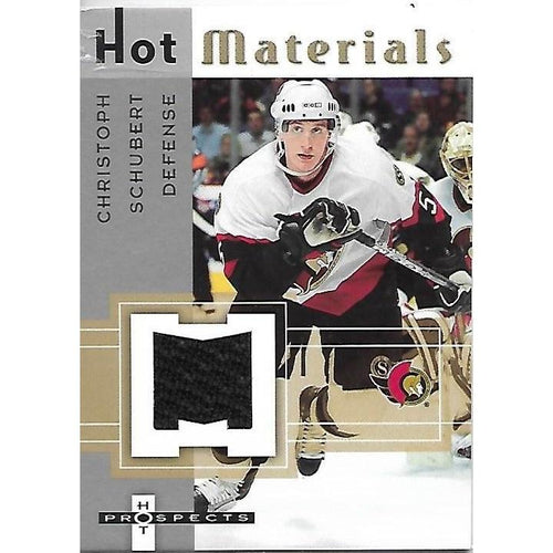 2005-06 Fleer Hot Prospects Christoph Schubert Hot Materials Jersey BB OTT