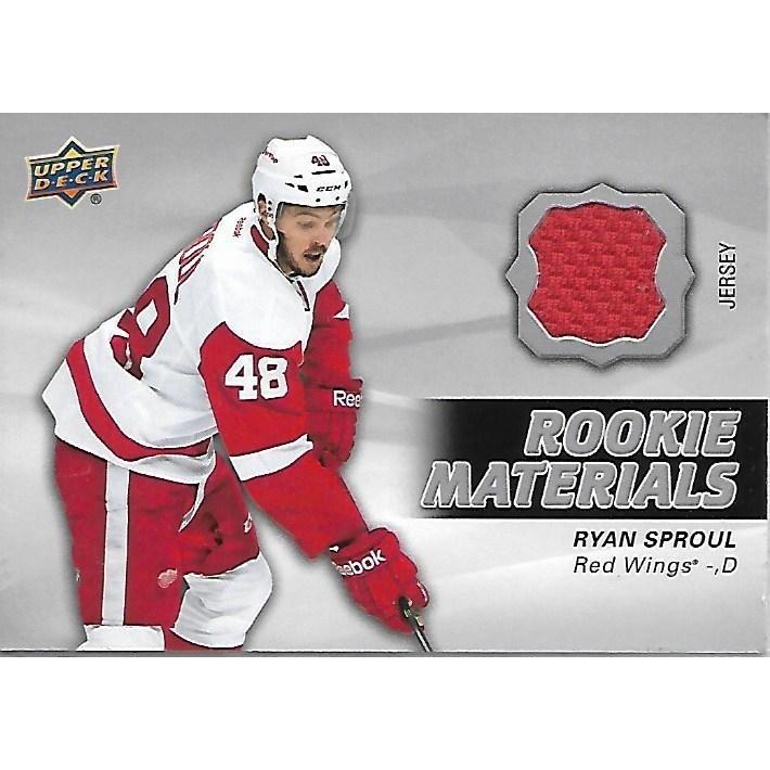 2014-15 Upper Deck Ryan Sproul Rookie Materials Jersey BB DET
