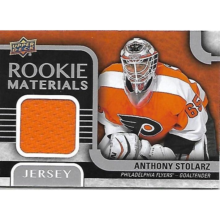 2015-16 Upper Deck Anthony Stolarz Rookie Materials Jersey BB PHI