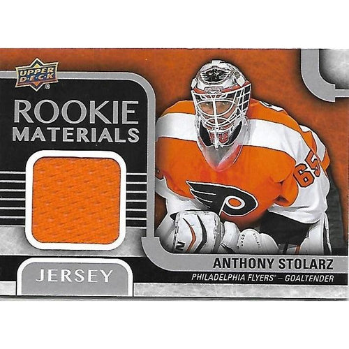 2015-16 Upper Deck Anthony Stolarz Rookie Materials Jersey BB PHI
