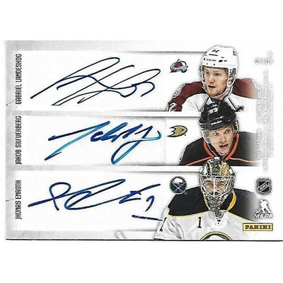 2013-14 Panini Contenders Henrik Lundqvist Daniel Sedin Henrik Sedin Gabriel Landeskog Jakob Silfverberg Jonas Enroth Sixes Autograph Swedish Players