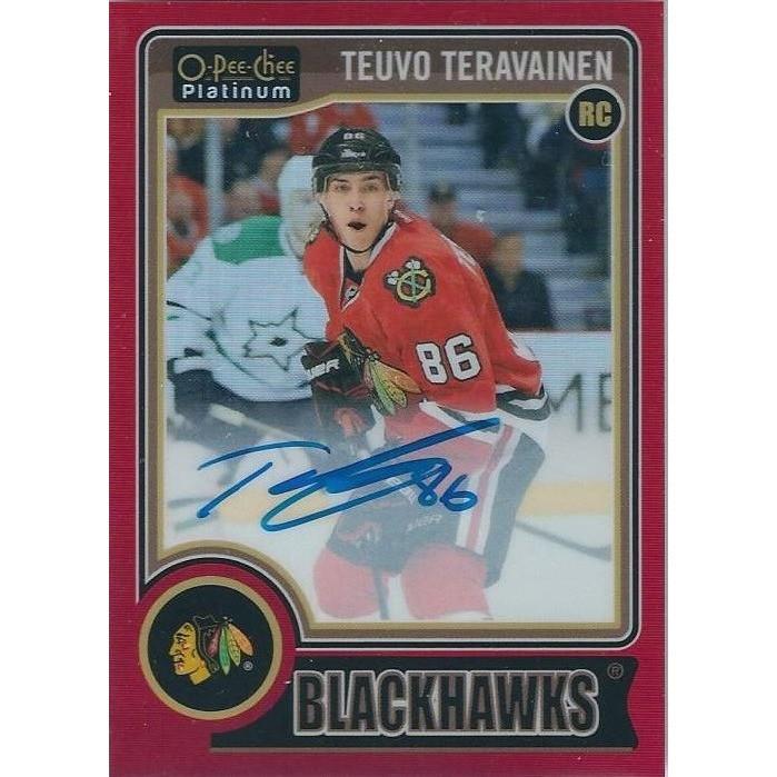 2014-15 OPC O-Pee-Chee Platinum Teuvo Teravainen Rookie Autograph Red /50 CHI