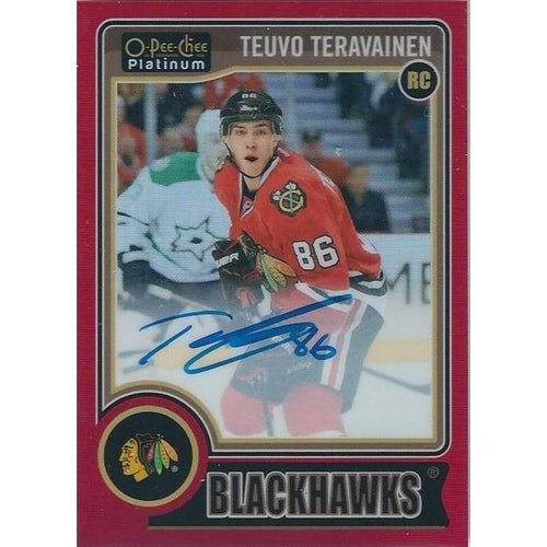 2014-15 OPC O-Pee-Chee Platinum Teuvo Teravainen Rookie Autograph Red /50 CHI