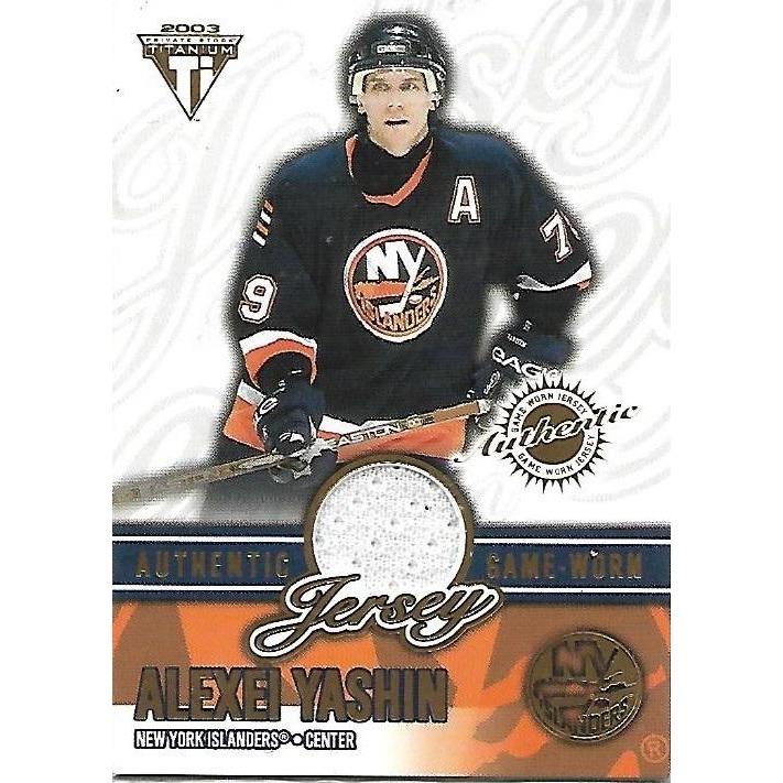 2002-03 Pacific Private Stock Titanium Alexei Yashin Jersey /743 BB NYI